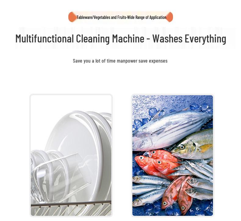 Commercial Ultrasonic Dishwasher & Vegetable Washer for Kitchens, Restaurants, and Hotels