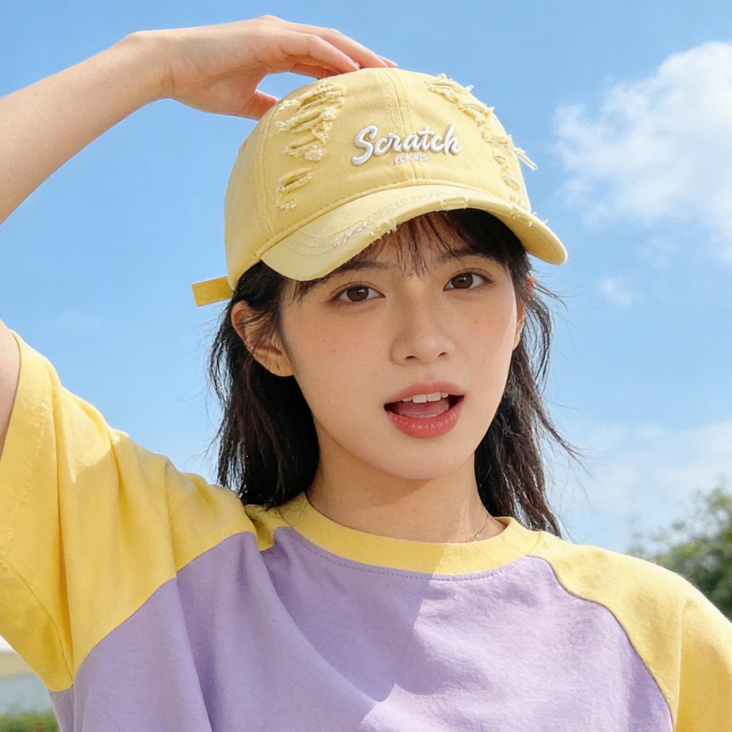 Retro Hole Washed Baseball Cap Men And Women Embroidered Letters Spring And Autumn Fashion Versatile Couple Casual Cap