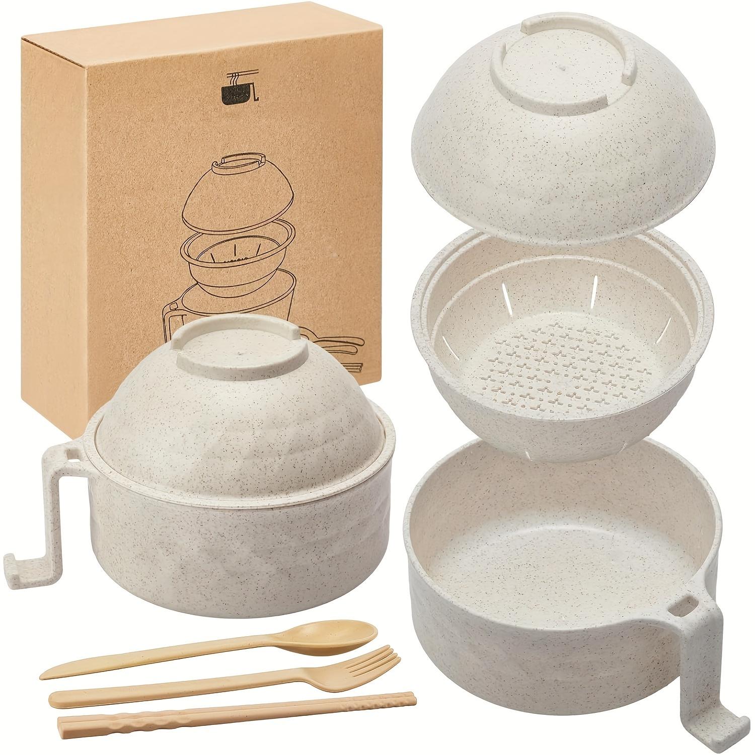 

Набор кастрюль для микроволновой печи для рамена 33 унции Набор мисок для быстрого приготовления рамена Кастрюля для микроволновой печи для рамена с ручкой Миска для рамена серый