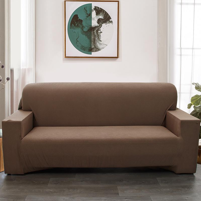 Waterproof Elastic Sofa Cover Cover Full Package Solid Color Thickened Corn Lint Polar Fleece Single and Double Three or Four People