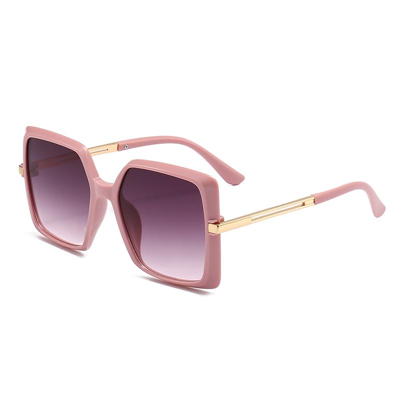 New classic square-framed retro sunglasses, stylish and slimming, UV-protective women s sunglasses 4271 розовый