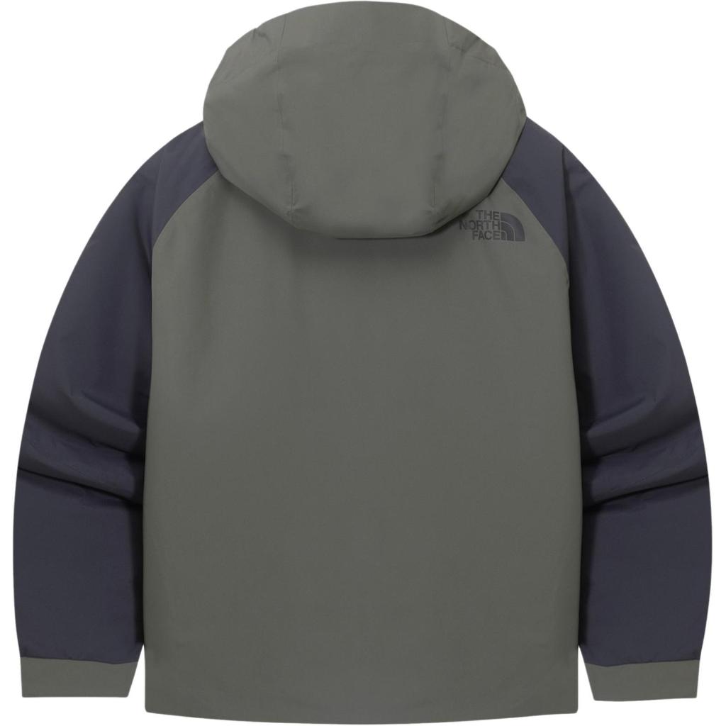 The North Face Color Block Letter Print Zip Up Hooded Long Sleeve Cotton Jacket Men Jackets Khaki NJ3NQ52K