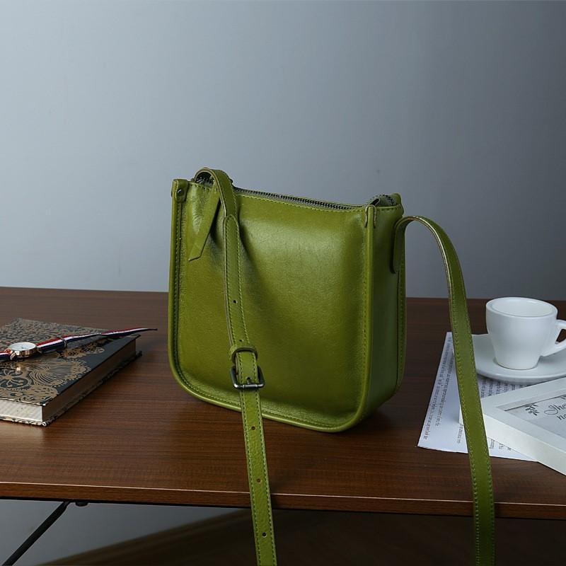 Johnature Geantă de damă Piele naturală Culoare solidă Simplă Navetă Versatilă Piele moale de vacă Genți de umăr Crossbody