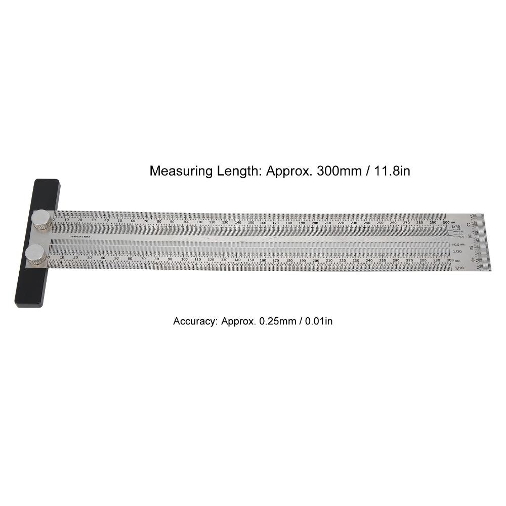 300mm T-Rule Automatic Pencil Positioning Measuring Tool Hole Ruler  Woodworking Measurement