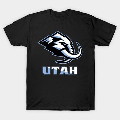 Men Black Print T-shirt Utah Mammoth No-Cut Transfer Paper Print Cotton Tshirt