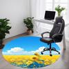 1pc Sunflower Field Office Round Area Rug, Indoor Mat Suitable For Office, Under Office Chairs Bedroom Living Room Home Decor, Room Deco