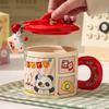 Cartoon Animal Cartoon Ceramic Mug Cup Dog/Rabbit/Panda Tea Cup Happy Birthday Mug  Home