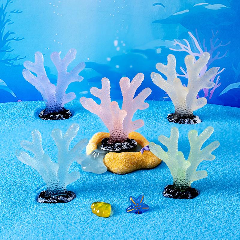 Luminous Coral Micro Landscape Artificial Coral Resin Ornaments For Fish Tank Aquarium Accessories Decorations Home Decoration