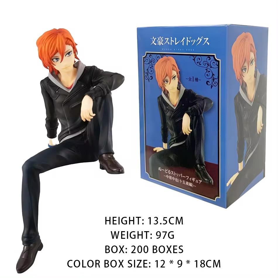 13CMBungo Stray Dogs Dazai Osamu Noodles Press Figure Japanese Cartoon Figurines Collection Cute Toys