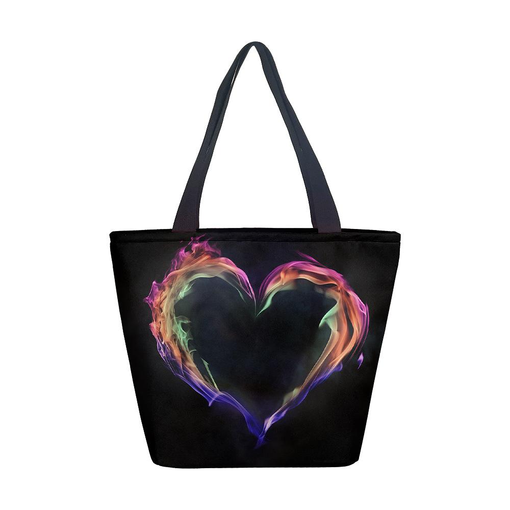 Borsa da donna senza tema Borsa a spalla da ragazza Borsa in tela stampata Tendenza moda Borsa tote di grande capacità