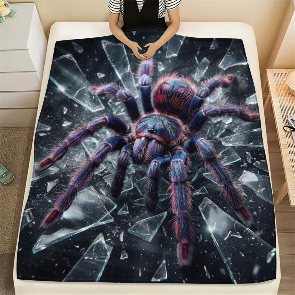 1PC Cute Pets Print Flannel Blanket, High quality All Seasons, Home Decor, Warmth and Comfort, Perfect for Christmas Gifts
