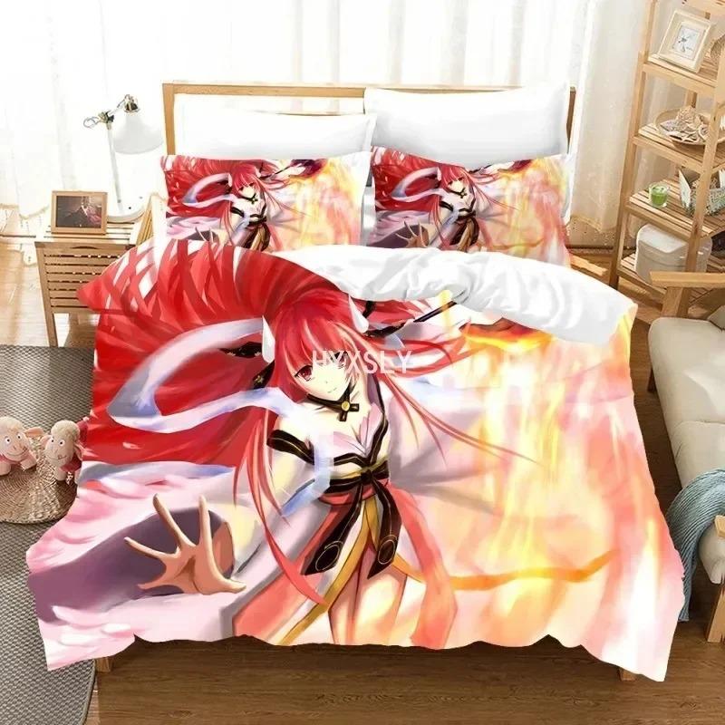 Date A Live Bedding Set Quilt Cover Pillowcases For Adult Boys Single Double Full Queen King Girl Boys Duvet Cover Home Textile