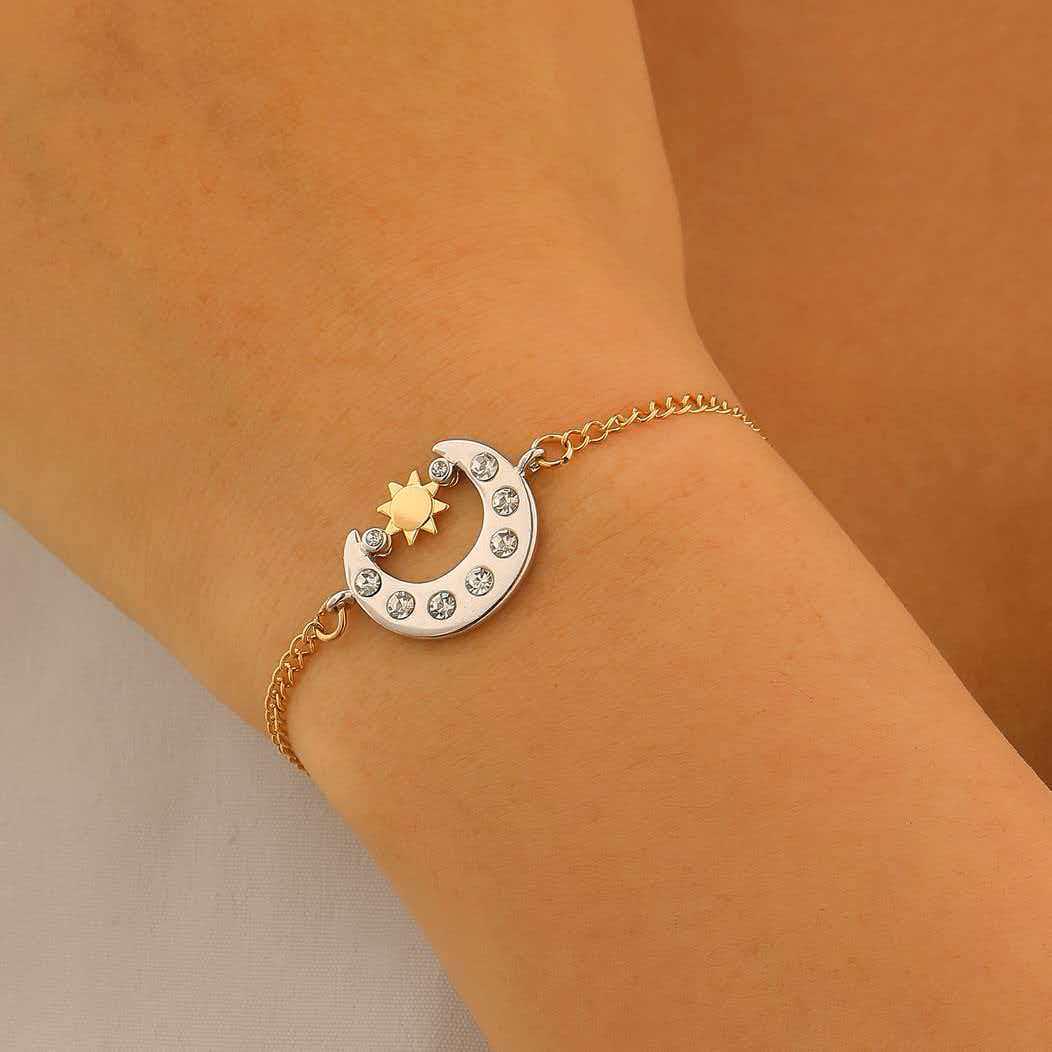 Подвеска-ожерелье со звездами и луной, инкрустированная бриллиантами - Женская роскошная цепочка на ключицу