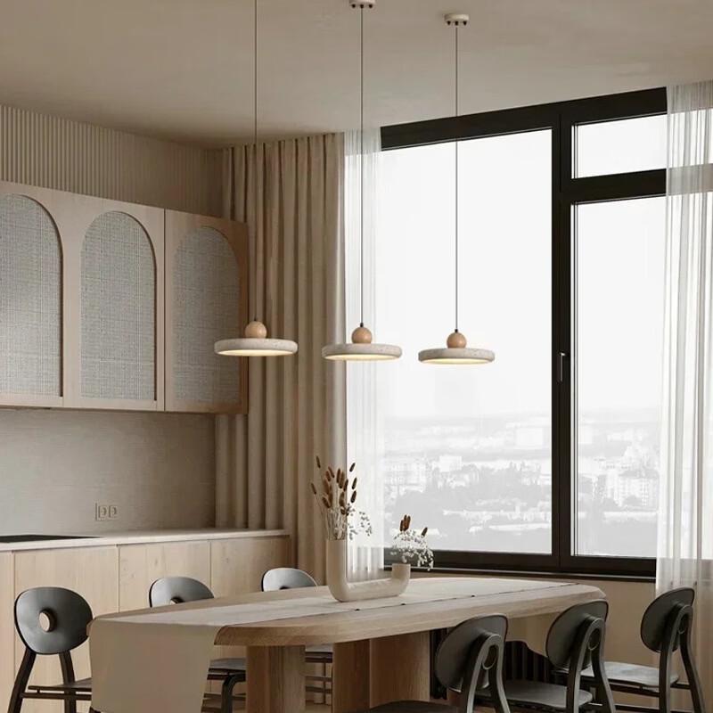 Minimalist Yellow Travertine Pendant Light