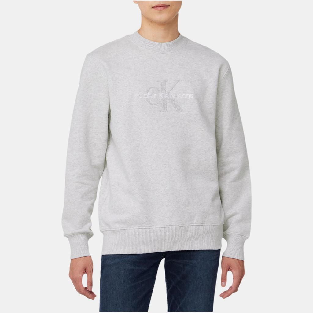 Calvin Klein Crew Neck Loose Fit Long Sleeve Sweatshirt Men Sweatshirt Gray J326144-P6G