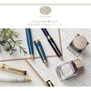 Sailor Fountain Pen with Shikiori Bottle Ink, Tsukiyo No Minamo Moonlit Water Surface, Yonaga Edition 13-1008-219