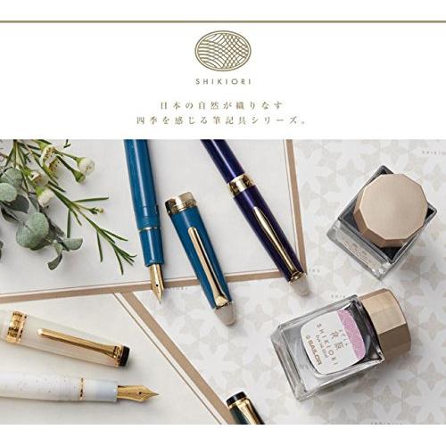 Sailor Fountain Pen with Shikiori Bottle Ink, Tsukiyo No Minamo Moonlit Water Surface, Yonaga Edition 13-1008-219