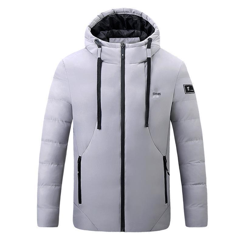 Men's Smart Heated Winter Jacket with Hood - Warm, Constant Temperature, Cold-Proof Cotton Coat
