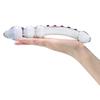 Double Ended Crystal White Pyrex Glass Dildo Artificial Penis Granule Spiral G Spot massager Adult game Sex Toys for Woman Gay