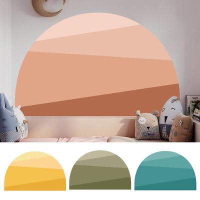Wandtattoo Boho-Stil Halbkreis Farbverlauf Farbblock Abstrakt Klebend