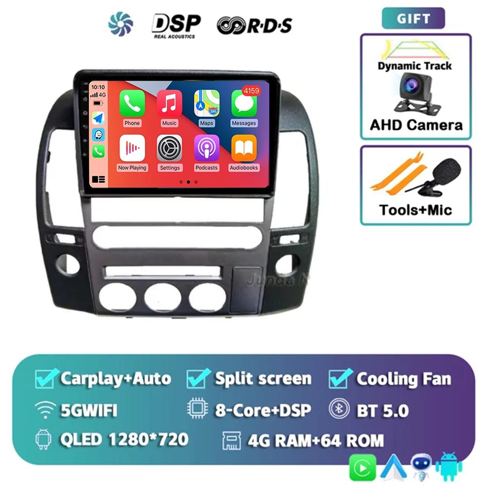 Android 14 Car Radio For Nissan Navara 3 D40 2004- 2010 Multimedia Video Player GPS 4G Carplay Autoradio 2K QLED Head Unit Colo