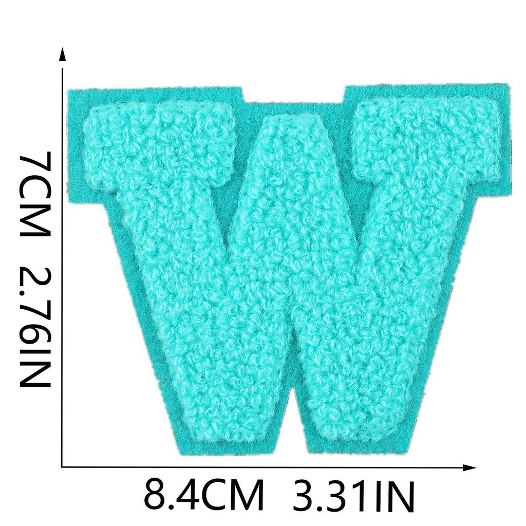 Xiao Tian Colorful 7cm Chenille A-Z Alphabet Embroidered Cloth Patch for Bags