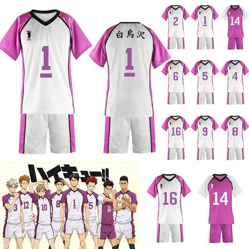 Haikyuu Shiratorizawa Academy Volleyball Costume Breathable Sports Suit Set