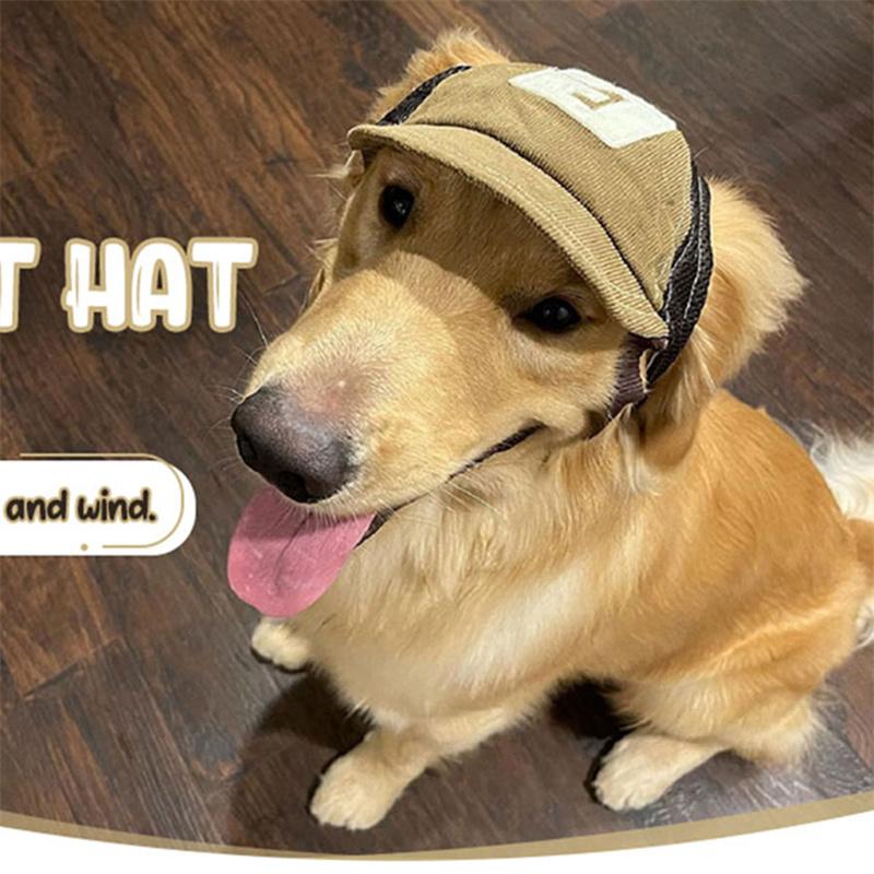 Dog Hat Dog Sunscreen Hat Baseball Cap Outdoor Sports Hat with Ear Holes Adjustable Pet Hat for Small and Medium Dog Large Dogs