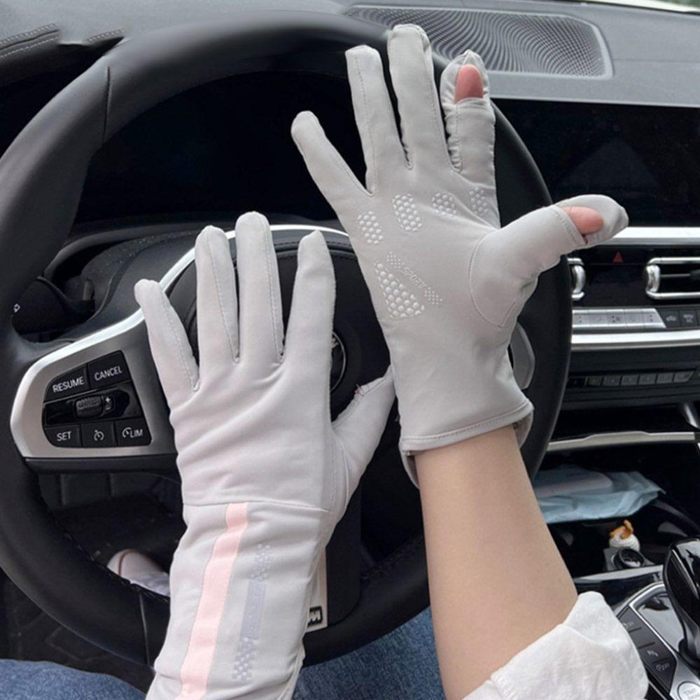 Multicolor Sun-Protection Gloves Ice Silk Driving Gloves Anti-UV Sunscreen Sleeves  Outdoor Sport