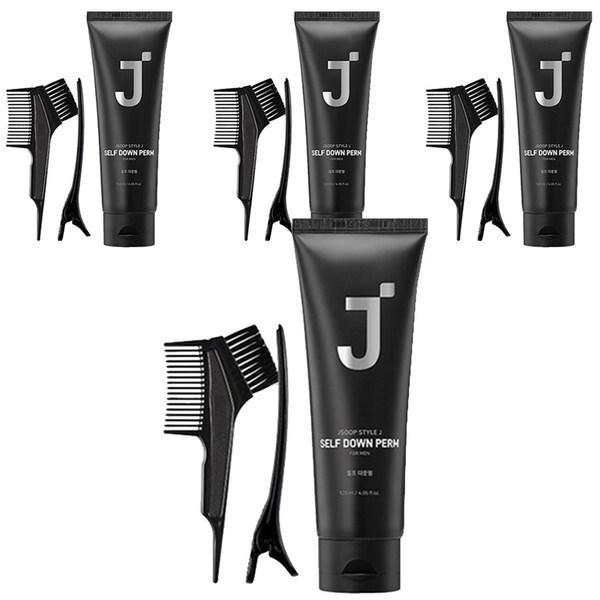 

J.Sup Стиль J. Щетка для химической завивки + щипцы + перчатки + набор для химической завивки для мужчин, 4 шт., 120 мл, лучшие мужские средства для волос из Кореи