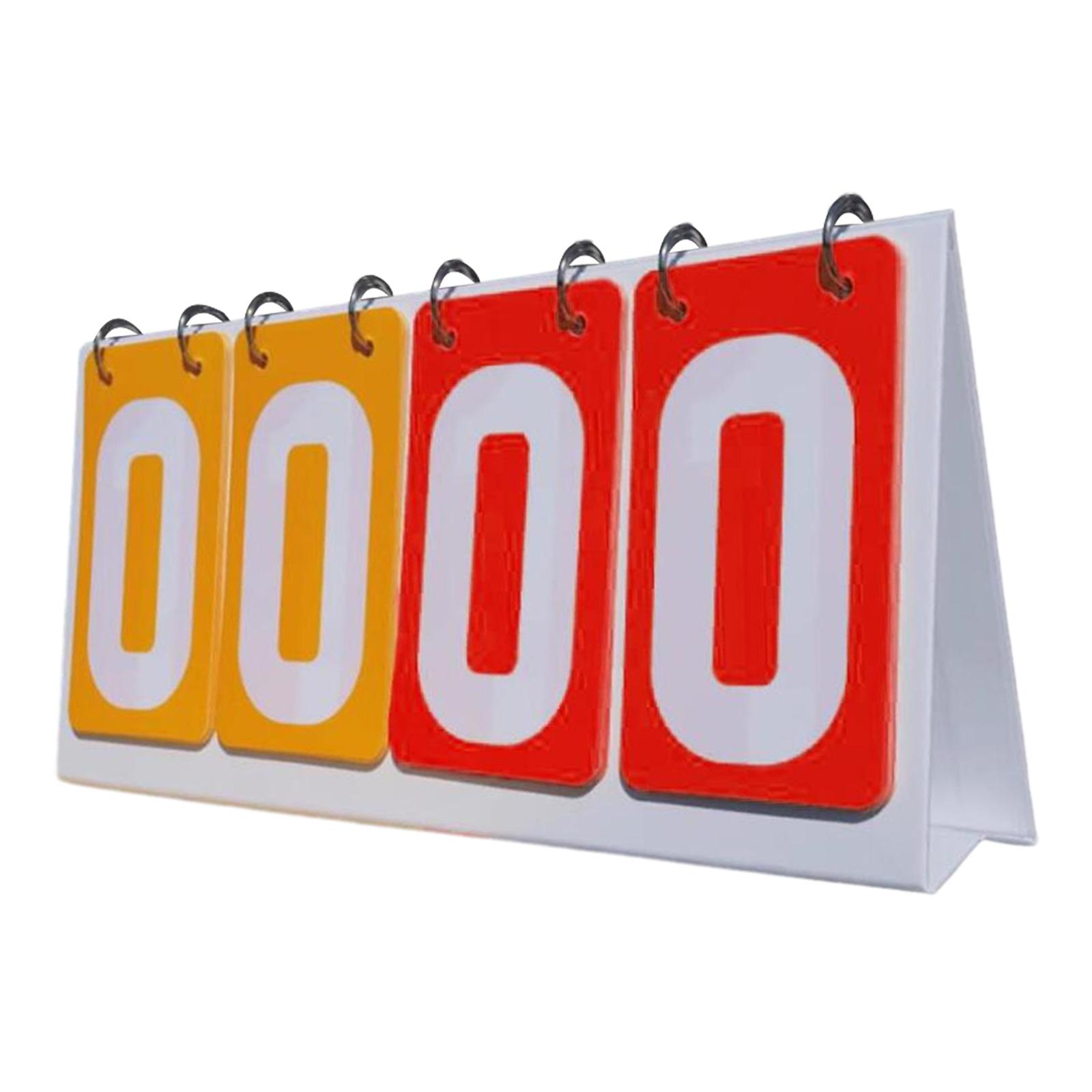 

Flip Number Score Board Multi Sports Scoreboard 4 digits Scoring Board Table Score Flipper for Badminton Basketball