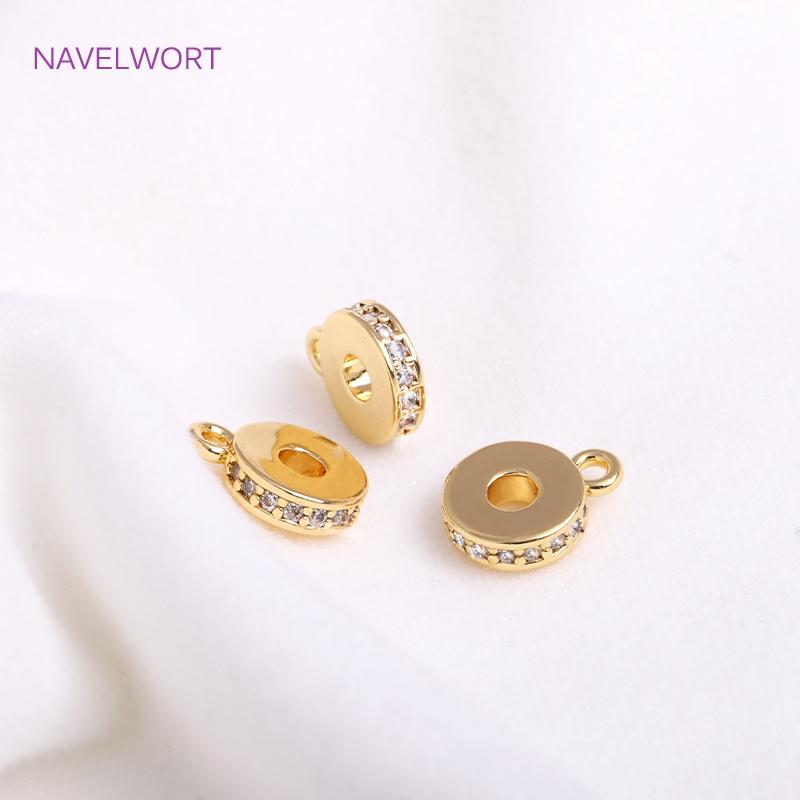 Multi Shapes Pendant Bail Connectors,18K Gold Plated Inlaid Zircon Pendant Clasps For Jewelry Making,Spacer Beads Accessories