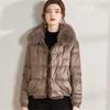 2026 Real Fox Fur Collar Winter Women 90% White Duck Down Jacket Lady Short Warm Puffer Coat Female Loose Vintage Parka