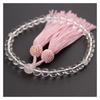 prayer beads for women crystal informal rosary 8mm Comes with beads bag wedding marriage funeral memorial service for recitation 33 balls (pink)