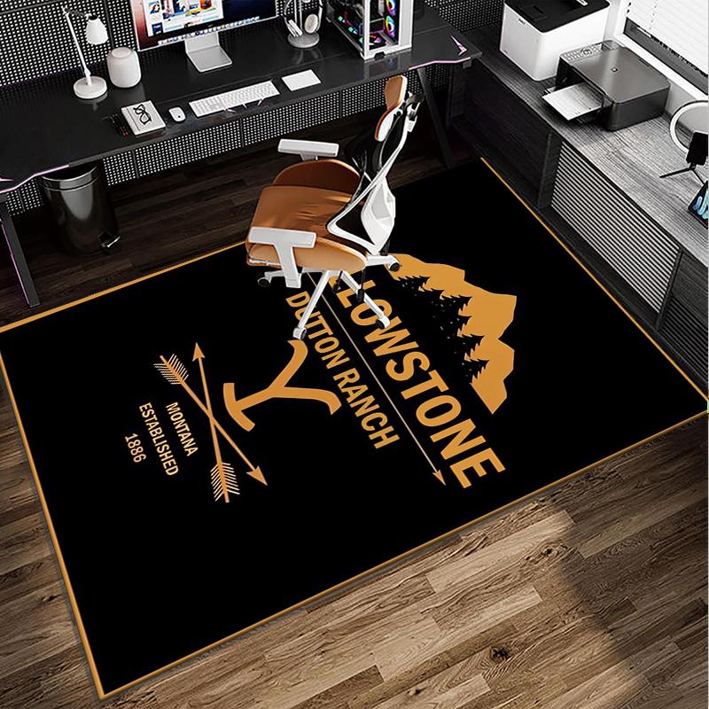 Western Adventure Romance Office Rug Chair Mat, Game Carpet, Suitable for Front Door, Bedroom, Living Room, Desk, Holiday Gift
