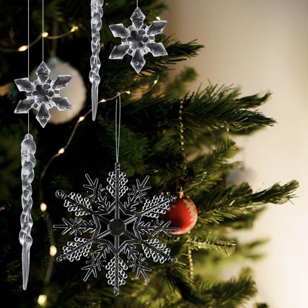 24pcs Clear Christmas Tree Hanging Ornament Acrylic Christmas Tree Decoration  Navidad