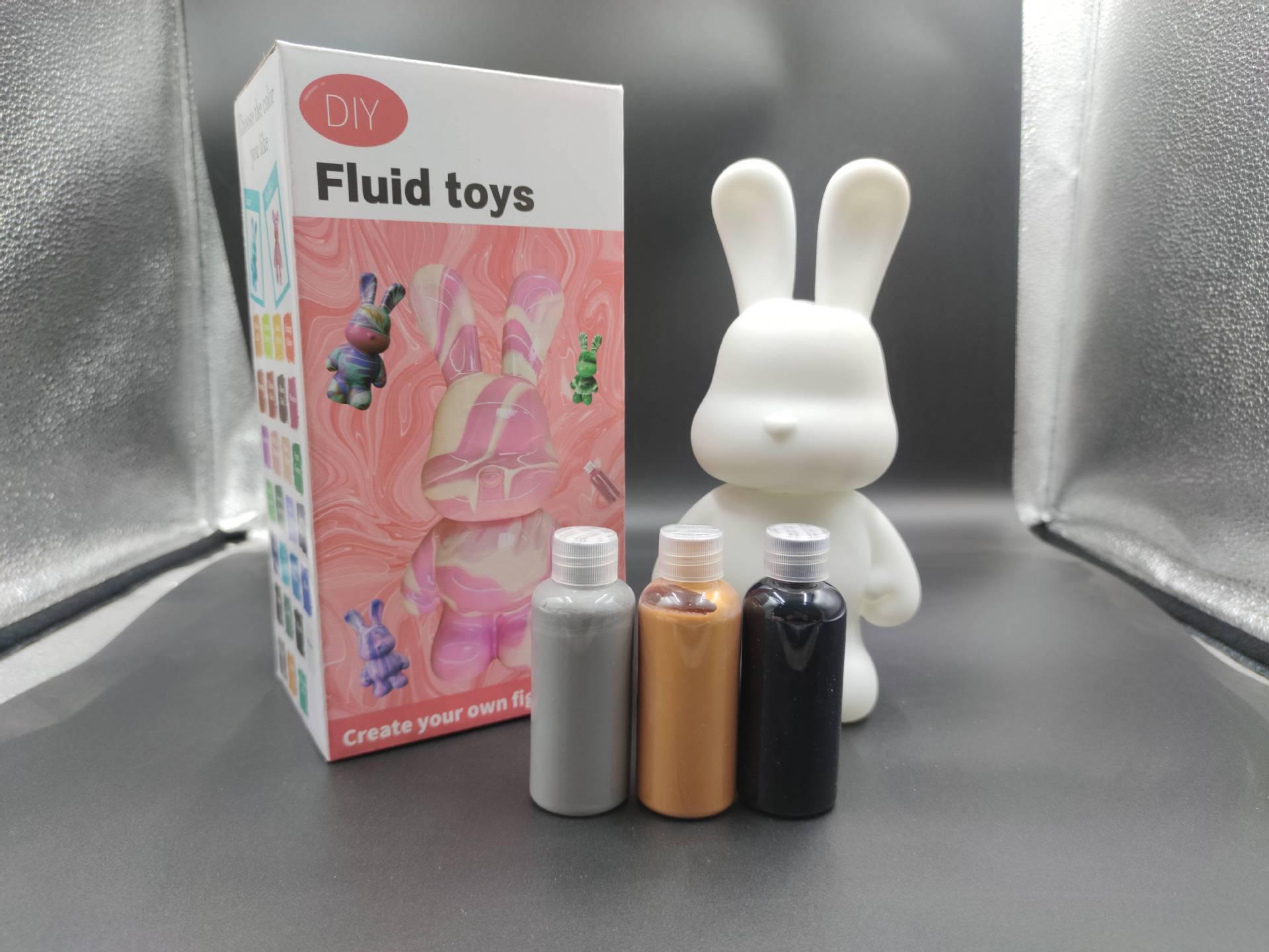 

Набор для рисования жидким пигментом «Сделай сам» «Яростный кролик» - Сделанная вручную белая эмбриональная кукла-кролик копилка