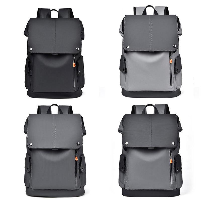 Men's Large Capacity PU Leather Travel Backpack with Functional Workwear Design