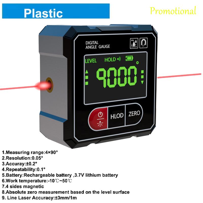 Digital Protractor Laser USB Inclinometer 360° Level Angle Finder High Precision Goniometer Magnet Tilt Measuring Tools
