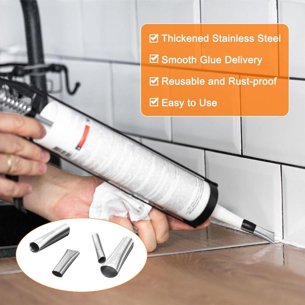 New Stainless Steel Caulking Finisher Reusable 5-35MM Caulking Nozzle Sealant Finishing Tool Kitchen Bathroom