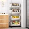 Rolling Storage Cart with Wheel Multi-Tier Snacks Trolley for Kitchen Bathroom Living Room Office