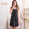 Damen Satin Chemises Nachthemd Sexy Seidige Slip Nachtwäsche Spaghettiträger Mini Nachthemd Sommer Ärmellos V-Ausschnitt Nachtwäsche