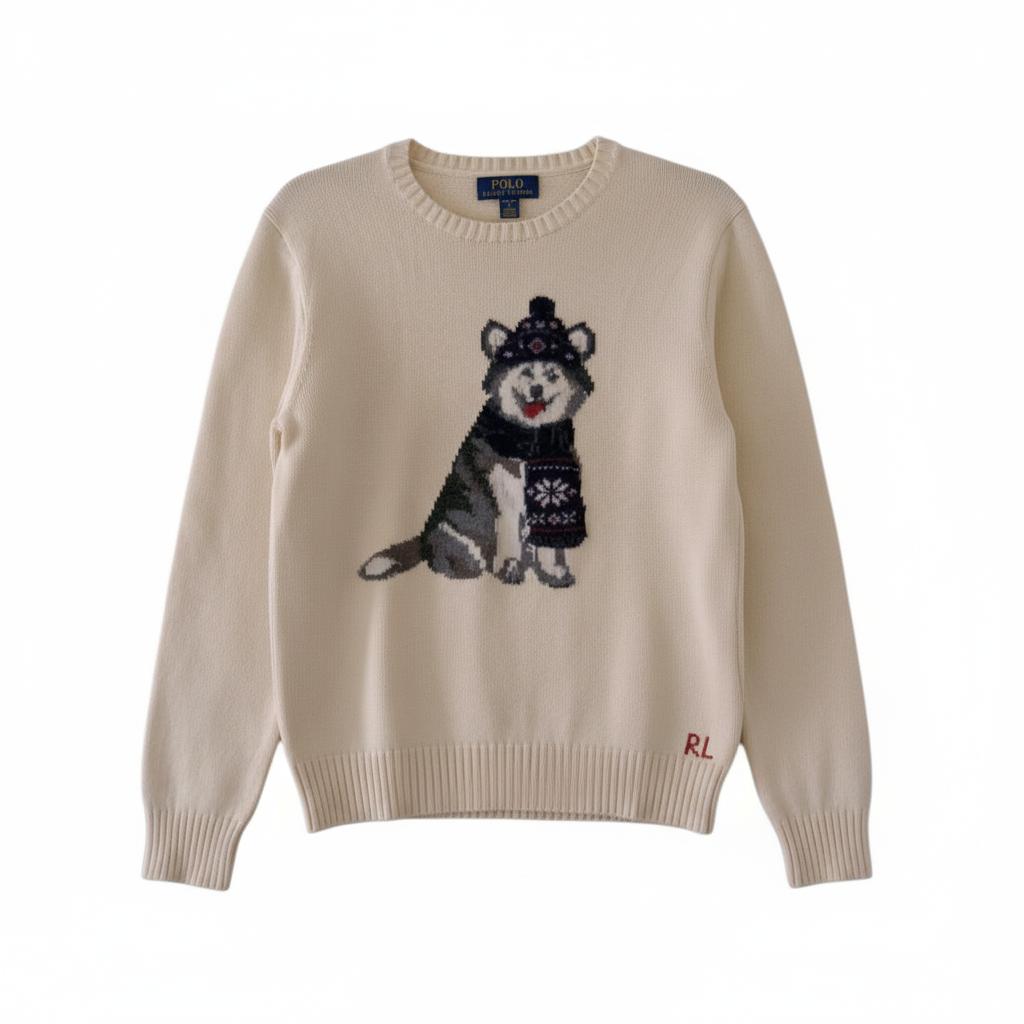 

Polo Ralph Lauren Свитер с длинным рукавом и круглым вырезом с животным принтом Детский свитер 323951426-001 XL