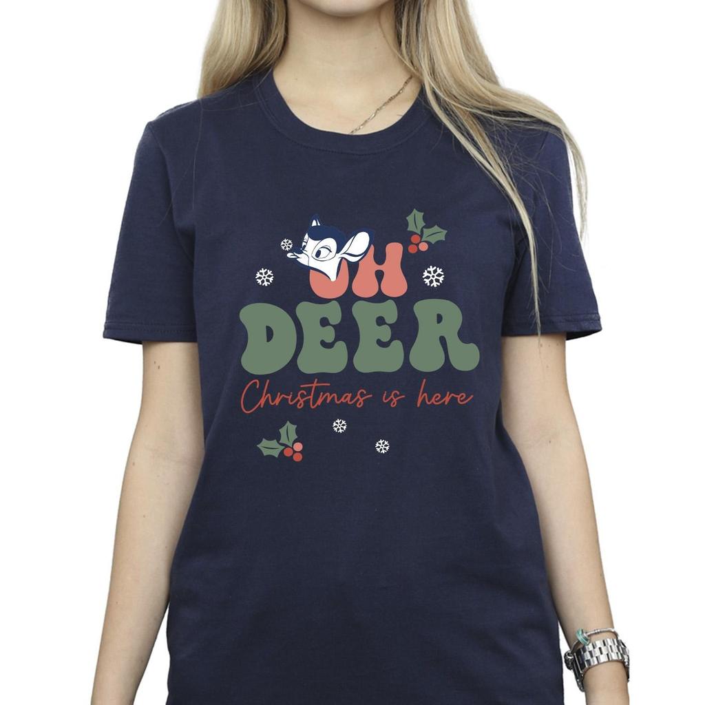 Disney Womens/Ladies Bambi Oh Deer Cotton Boyfriend T-Shirt