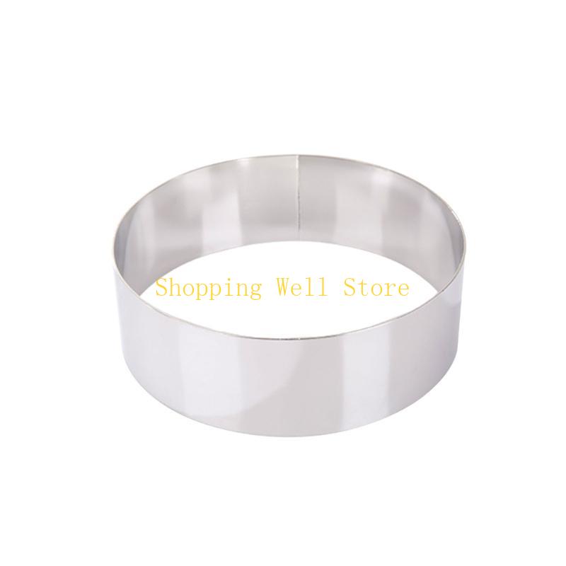 KX4B Stainless Steels Round Cake Rings NonStick Dessert Rings Pastry Mold Enduring