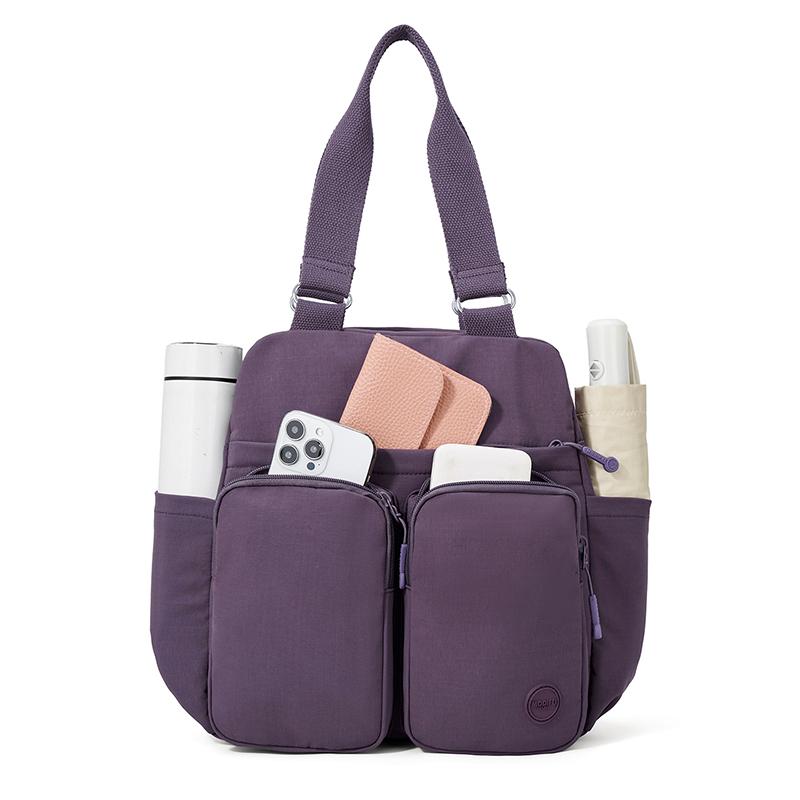 Borsa a tracolla in nylon multitasche da donna, borsa a spalla leggera con tracolle