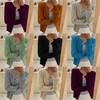 Women's Solid Color Long-Sleeve Round Neck Knit Cardigan