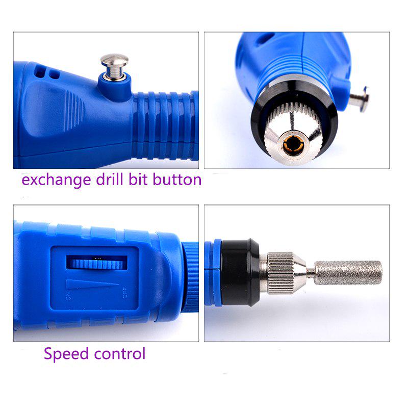 1 rinkinys 6 bitų Power Drill Profesionalus manikiūro aparatas Nagų elektrinis gręžimo rašiklis pedikiūro lakas