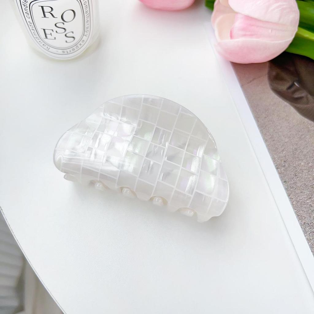 Bofeiya Summer Candy Color PVC Semicircle Hair Clip - Small Fresh Shark Clip for Stylish Updos