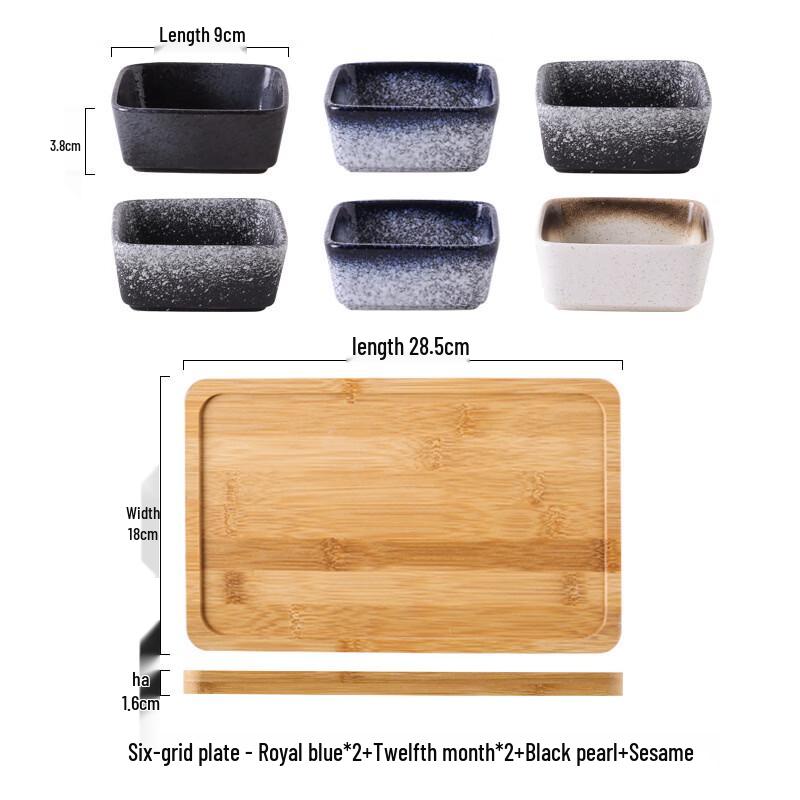 ZISIZ Japanese Ceramic Compartment Snack Plate